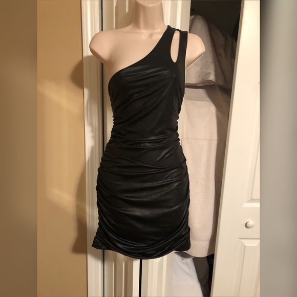 bebe Dresses & Skirts - Little black pleather dress